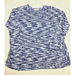 Natural Life Womens Sweater 3/4 Sleeve Heather Blue - Made In USA - L